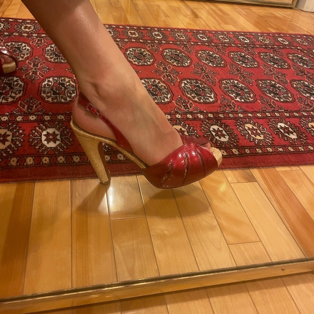Red Stuart Weitzman High Heel Sandals